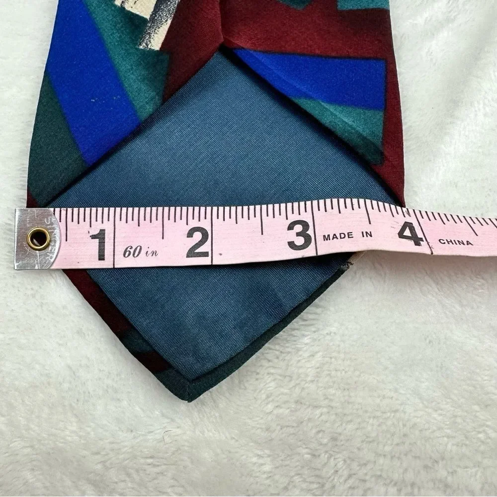 ‎Isaac Zelcer vintage abstract print silk tie